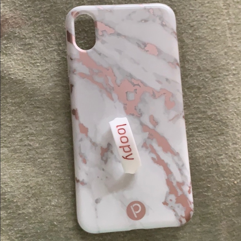 Rose marble metallic loopy case